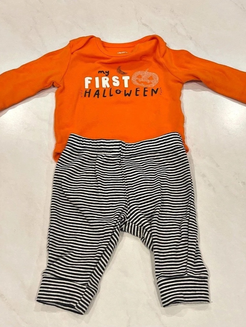 Carter's My First Halloween Bodysuit & Pant Set Orange & Black